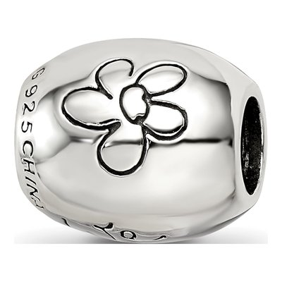 Sterling Silver Antiqued Family Flower Bead – view 6