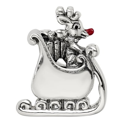 Sterling Silver Enameled Rudolph Sleigh Bead – view 6