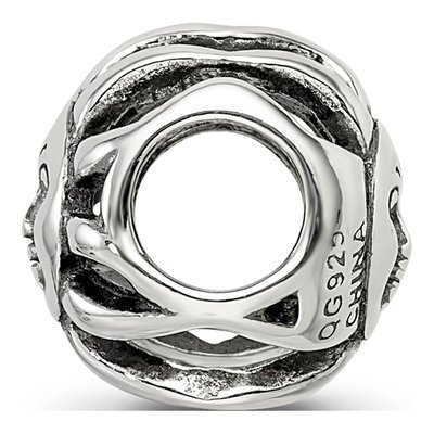 Sterling Silver Sun Face Bead – view 3