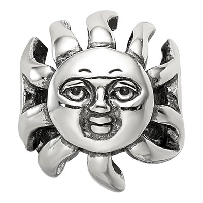 Sterling Silver Sun Face Bead – view 4