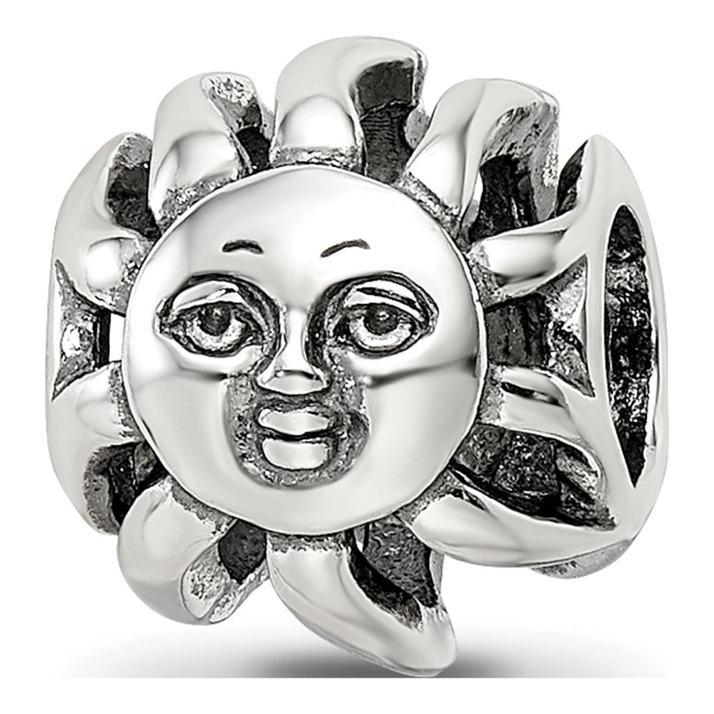 Sterling Silver Sun Face Bead