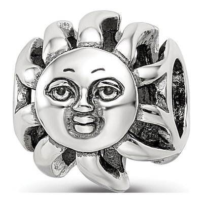 Sterling Silver Sun Face Bead