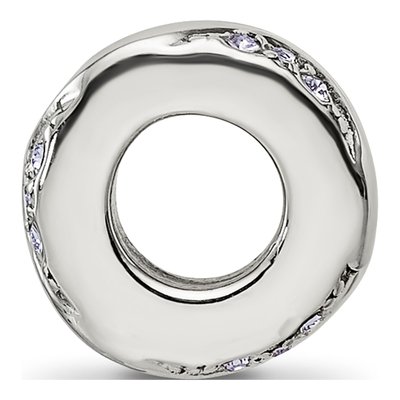 Sterling Silver Crystal Wave Bead – view 3