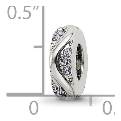 Sterling Silver Crystal Wave Bead – view 5