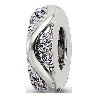Sterling Silver Crystal Wave Bead