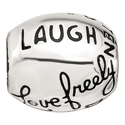 Sterling Silver Crystal Live Laugh Love Bead – view 4