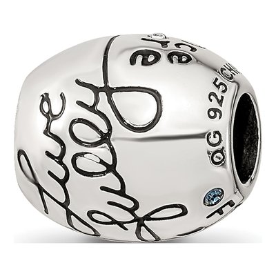 Sterling Silver Crystal Live Laugh Love Bead – view 5