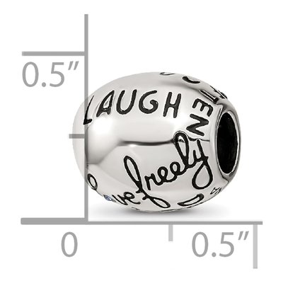 Sterling Silver Crystal Live Laugh Love Bead – view 7
