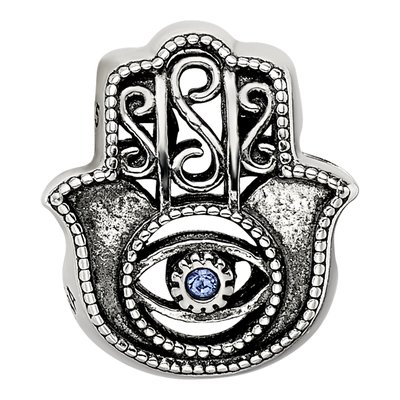 Sterling Silver Crystal Hamsa Bead – view 6