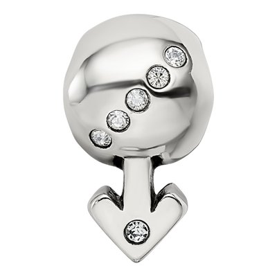 Sterling Silver Crystal Boy Symbol Bead – view 6