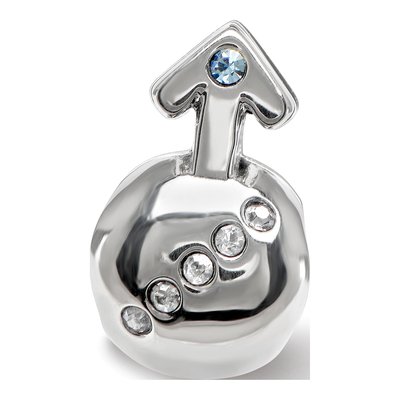 Sterling Silver Crystal Boy Symbol Bead – view 7