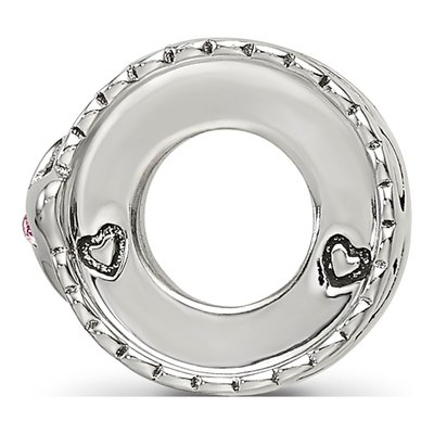 Sterling Silver Crystal Heart Infinity Bead – view 3
