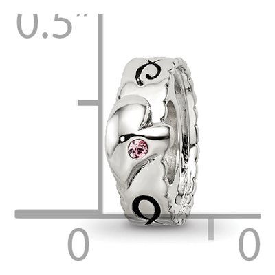 Sterling Silver Crystal Heart Infinity Bead – view 5