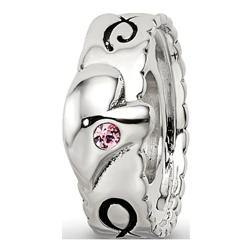 Sterling Silver Crystal Heart Infinity Bead