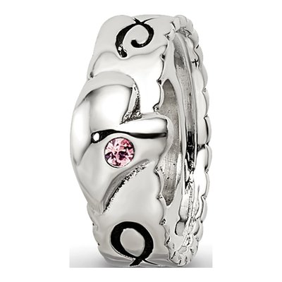 Sterling Silver Crystal Heart Infinity Bead