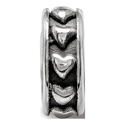 Sterling Silver Antiqued Hearts Gripper Bead – view 6