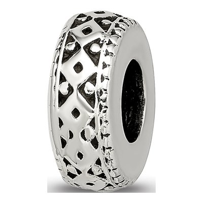 Sterling Silver Antiqued Gripper Bead