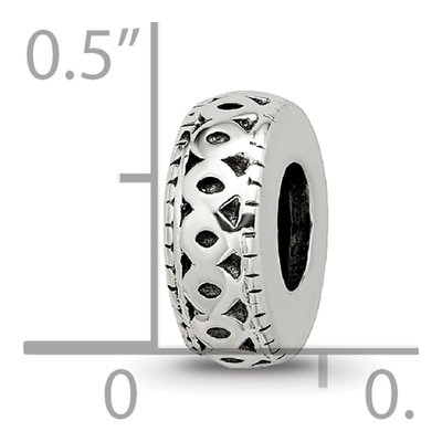 Sterling Silver Antiqued Bali Gripper Bead – view 4