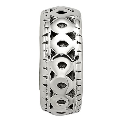 Sterling Silver Antiqued Bali Gripper Bead – view 5