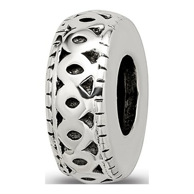 Sterling Silver Antiqued Bali Gripper Bead