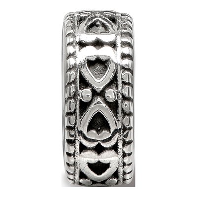 Sterling Silver Antiqued Bali Hearts Gripper Bead – view 6