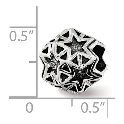 Sterling Silver Antiqued Star Bead – view 3