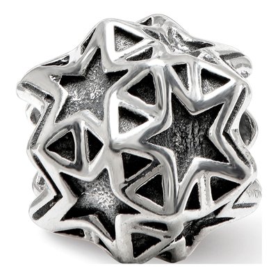 Sterling Silver Antiqued Star Bead – view 4