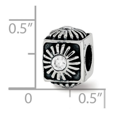 Sterling Silver CZ Bead – view 4