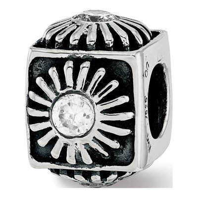 Sterling Silver CZ Bead