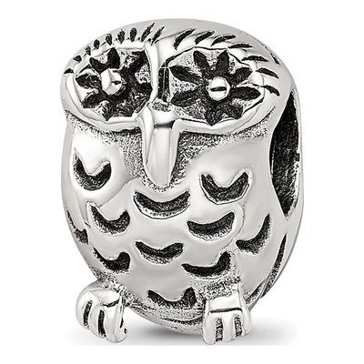 Sterling Silver Owl Bead