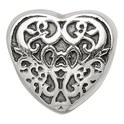 Sterling Silver Filigree Heart Bead – view 4