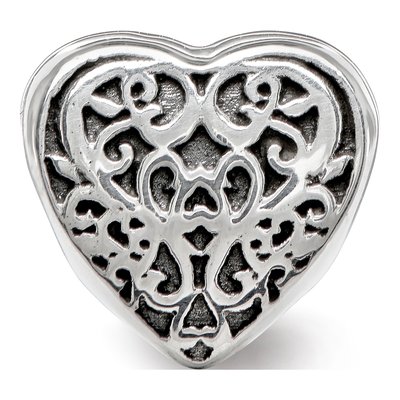 Sterling Silver Filigree Heart Bead – view 7