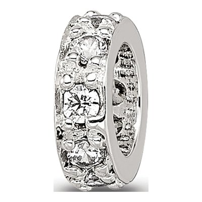 Sterling Silver CZ Spacer Bead