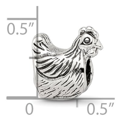 Sterling Silver Chicken Bead – view 6