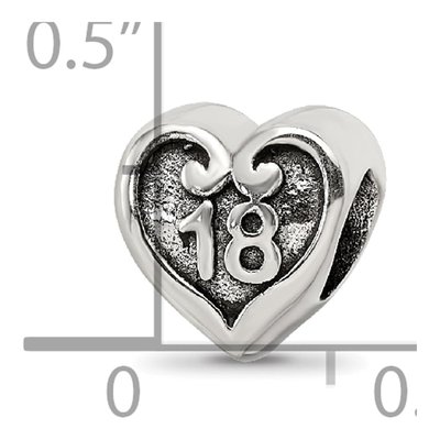 Sterling Silver Heart Bead – view 4