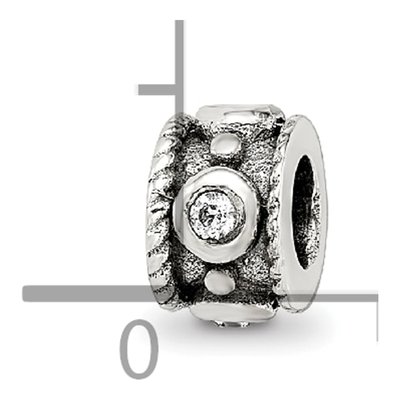 Sterling Silver CZ Rope Kids Bead – view 4