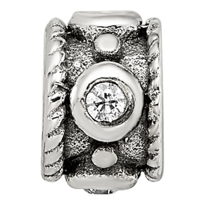 Sterling Silver CZ Rope Kids Bead – view 5