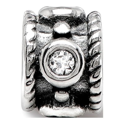 Sterling Silver CZ Rope Kids Bead – view 6