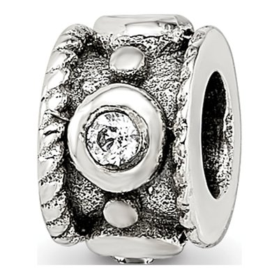 Sterling Silver CZ Rope Kids Bead