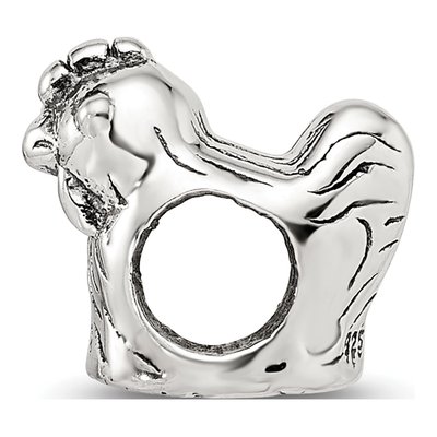 Sterling Silver Chicken Bead – view 4