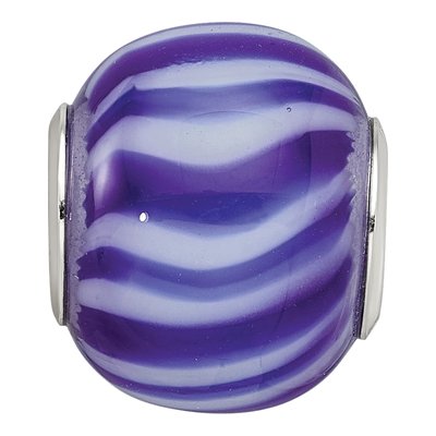 Sterling Silver Blue Glass Bead – view 6