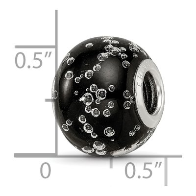 Sterling Silver Bubbles Black Glass Bead – view 5