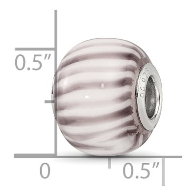 Sterling Silver Purple Glass Bead – view 5