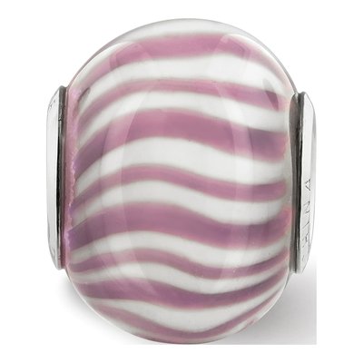 Sterling Silver Purple Glass Bead – view 7