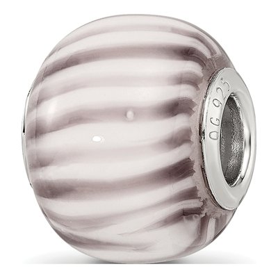 Sterling Silver Purple Glass Bead