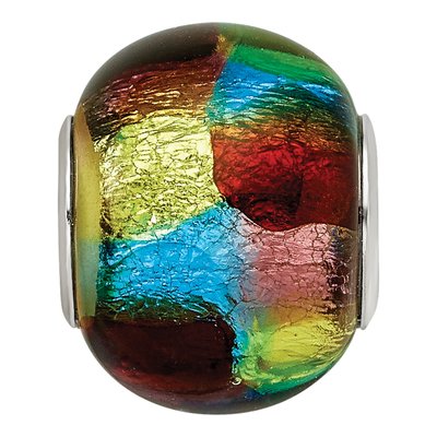 Sterling Silver Multi-Color Glass Reflections Bead – view 4