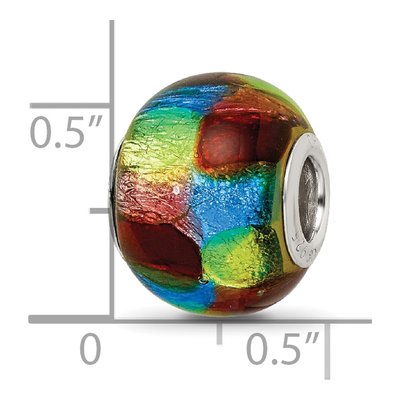 Sterling Silver Multi-Color Glass Reflections Bead – view 5