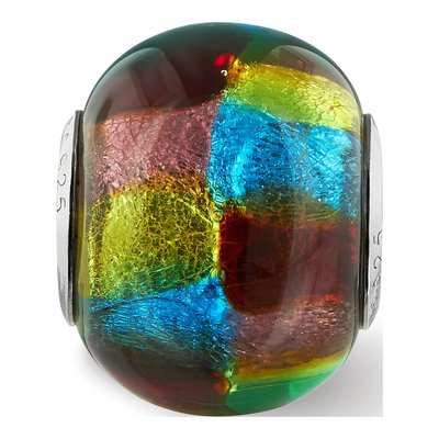 Sterling Silver Multi-Color Glass Reflections Bead – view 7