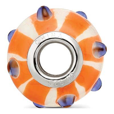 Sterling Silver Blue Polka-Dot Glass Bead – view 3