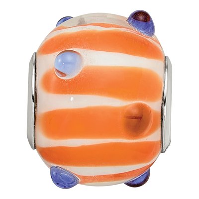 Sterling Silver Blue Polka-Dot Glass Bead – view 4